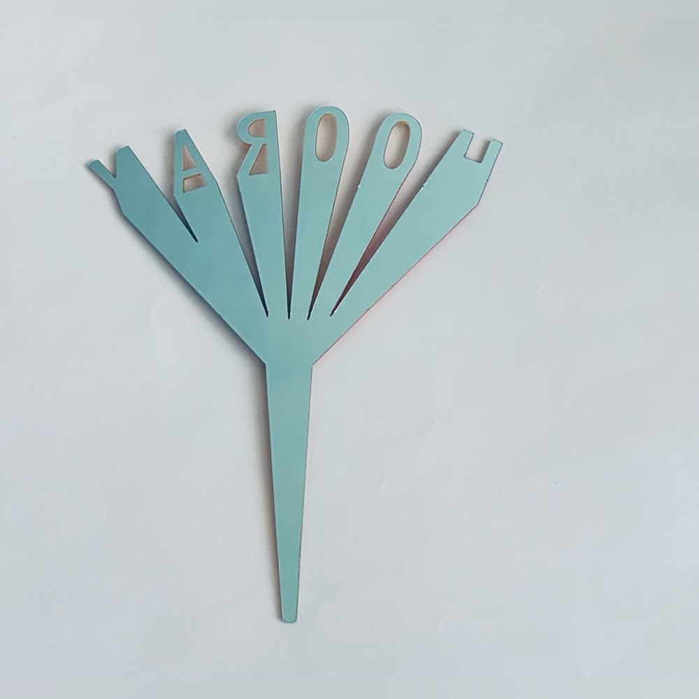 New 2 Colorful HOORAY Cake Toppers Topper - Picture 3 of 8